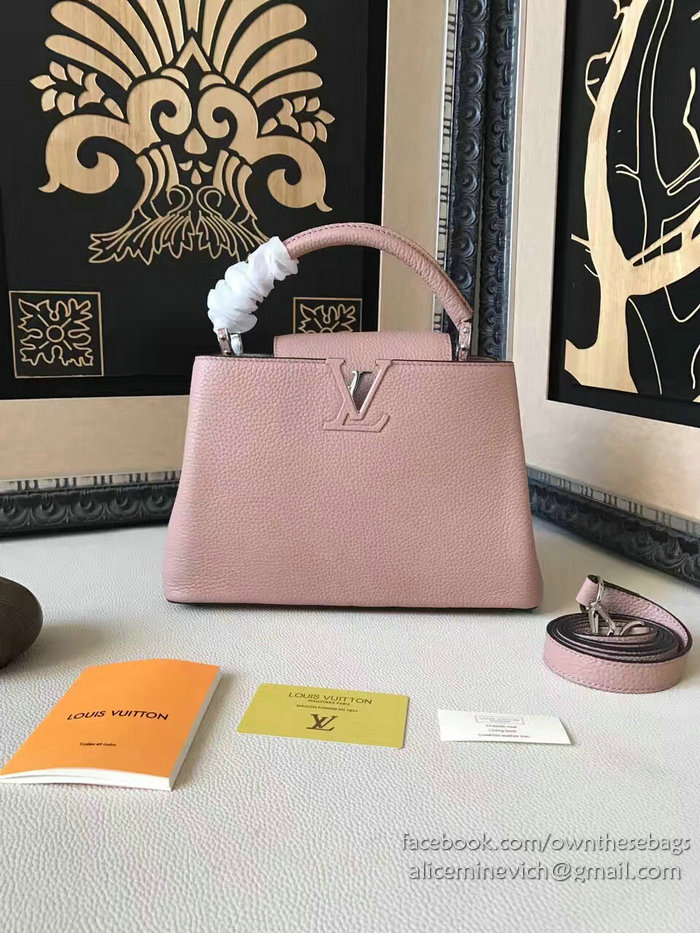 Louis Vuitton Taurillon Leather Capucines PM Pink M42237