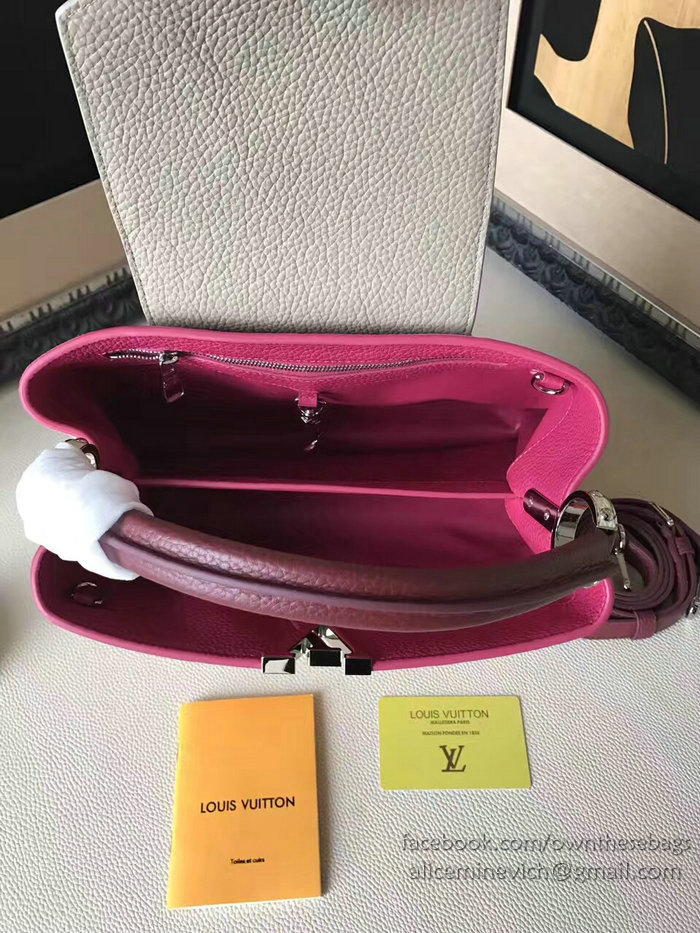 Louis Vuitton Taurillon Leather Capucines PM Pink and Rose M42237