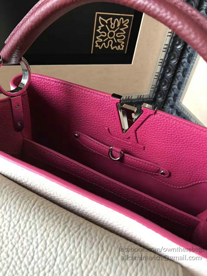 Louis Vuitton Taurillon Leather Capucines PM Pink and Rose M42237