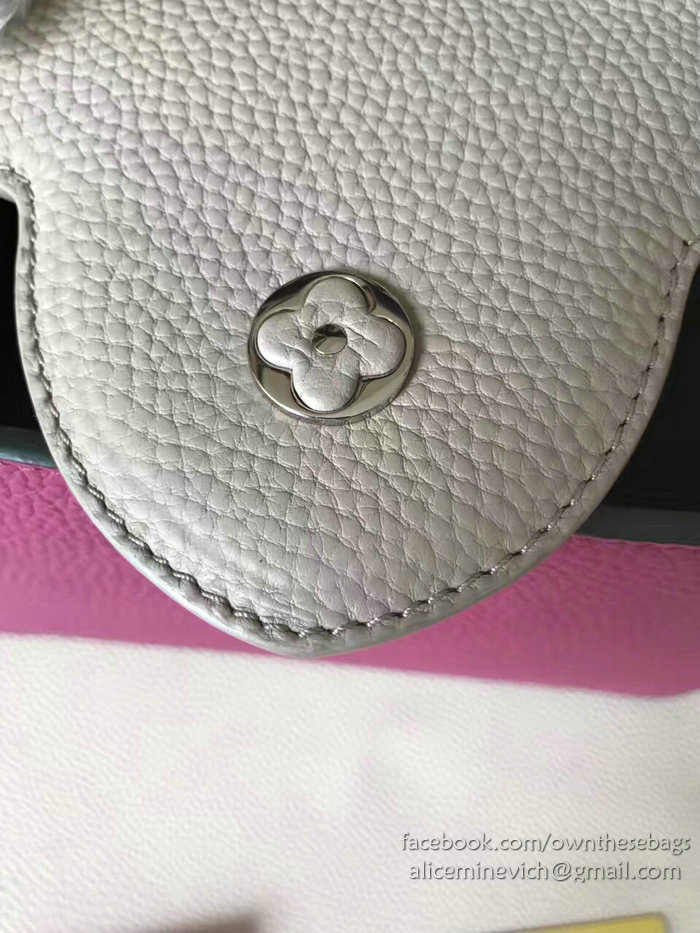 Louis Vuitton Taurillon Leather Capucines PM Rose and Grey M42237