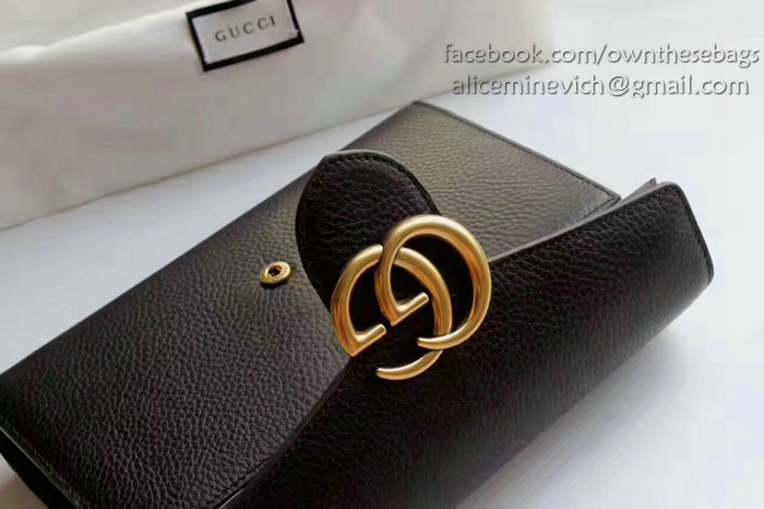 Gucci GG Marmont Leather Mini Chain Bag Black 401232