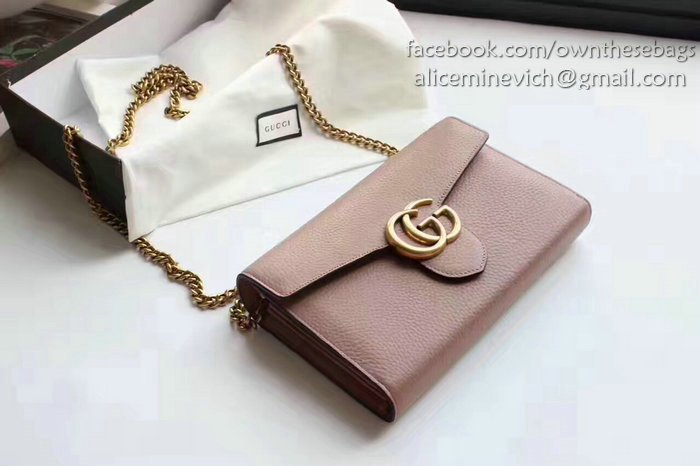 Gucci GG Marmont Leather Mini Chain Bag Light Pink 401232