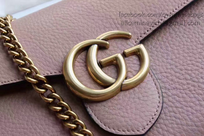 Gucci GG Marmont Leather Mini Chain Bag Light Pink 401232