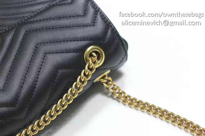 Gucci GG Marmont Matelasse Shoulder Bag Black 443496
