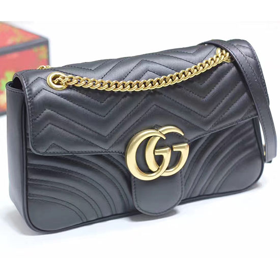 Gucci GG Marmont Matelasse Shoulder Bag Black 443496