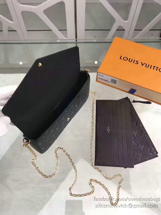 Louis Vuitton Monogram Empreinte Pochette Felicie Noir M64065