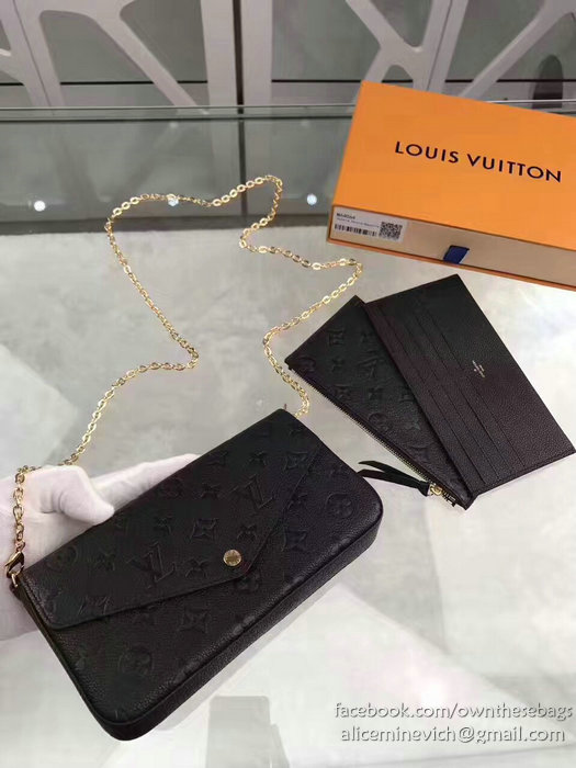Louis Vuitton Monogram Empreinte Pochette Felicie Noir M64065