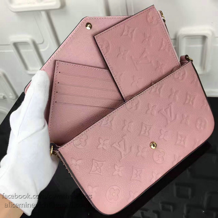 Louis Vuitton Monogram Empreinte Pochette Felicie Pink M64065