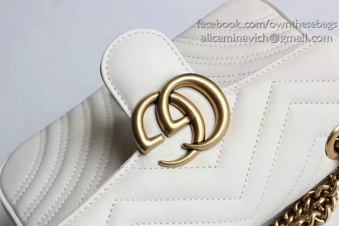 Gucci GG Marmont Matelasse Shoulder Bag White 443497