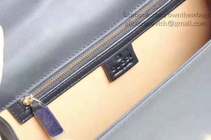 Gucci Sylvie Leather Top Handle Bag Black 431665