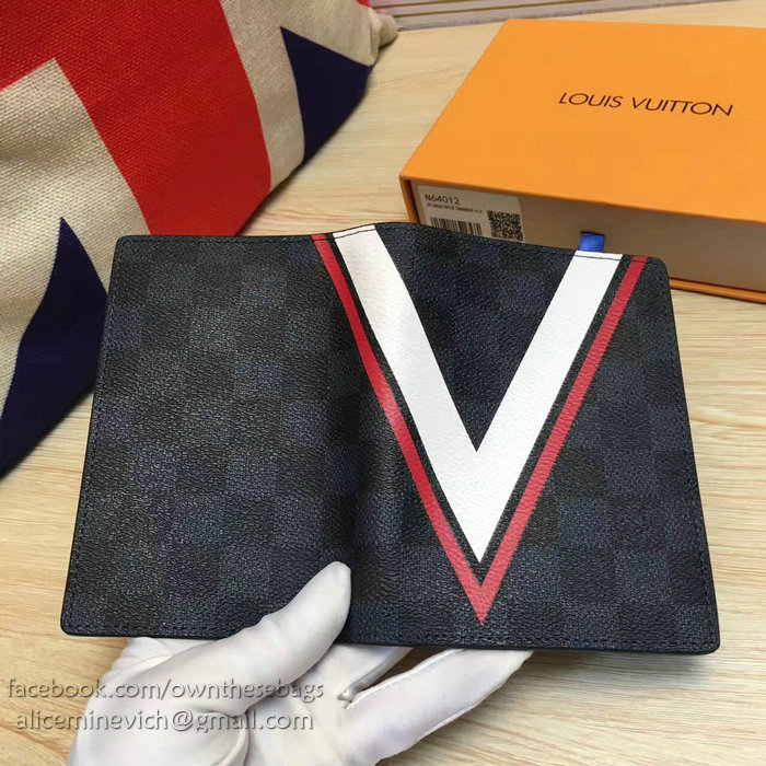Louis Vuitton Damier Graphite Canvas Passport Cover Red N60101