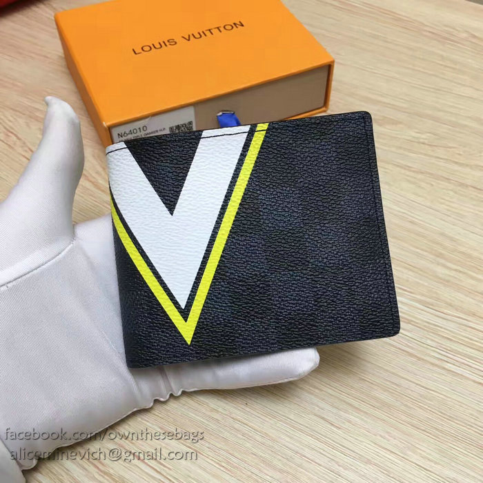 Louis Vuitton Damier Graphite Canvas Slender Wallet Yellow N64008