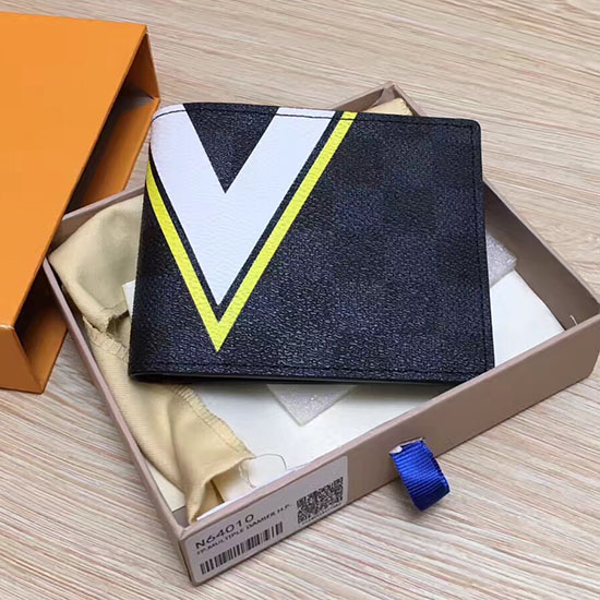 Louis Vuitton Damier Graphite Canvas Slender Wallet Yellow N64008