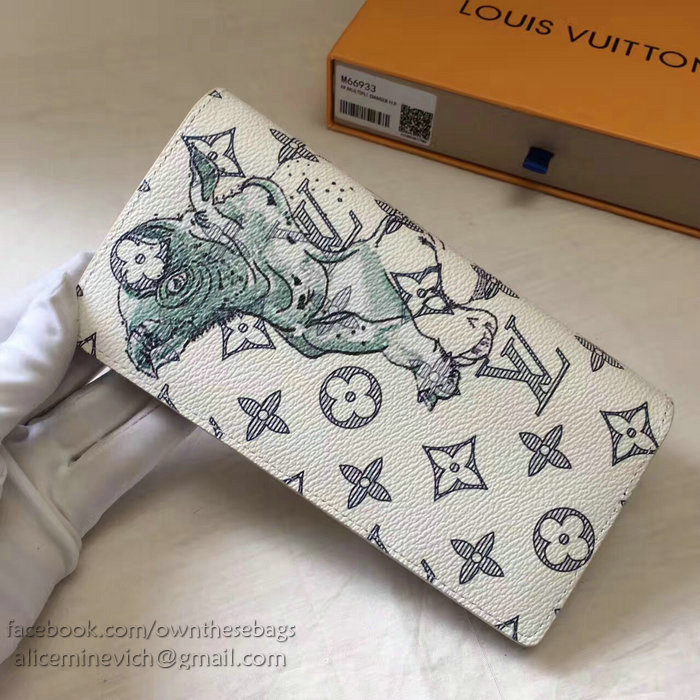 Louis Vuitton Monogram Canvas Brazza Wallet White M66933