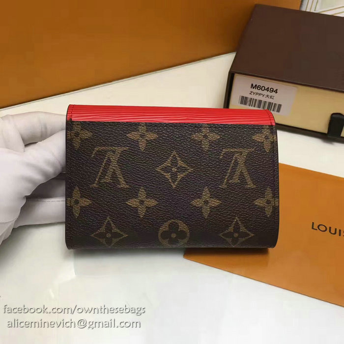 Louis Vuitton Monogram Canvas Wallet Red M60494