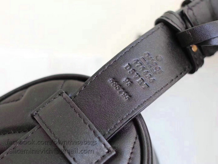 Gucci GG Marmont Matelasse Leather Belt Bag Black 476434