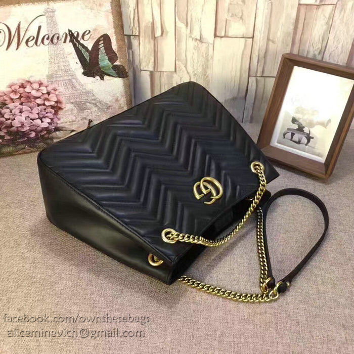 Gucci GG Marmont Matelasse Shoulder Bag Black 453569