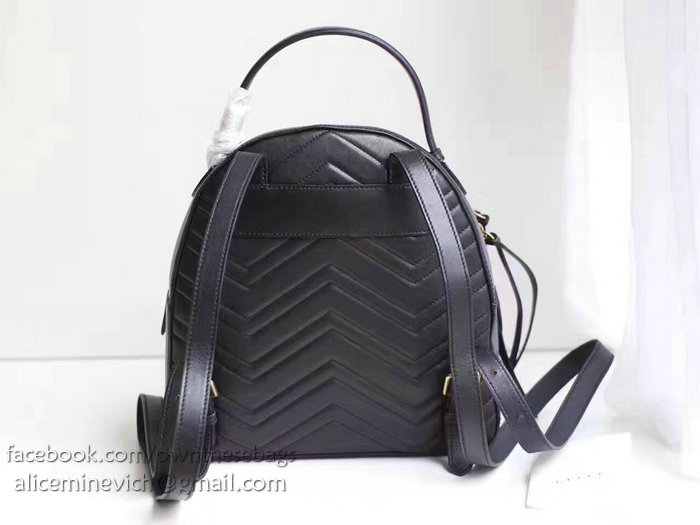 Gucci GG Marmont Quilted Leather Backpack Black 476671