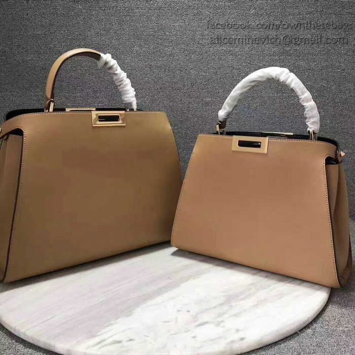 Fendi Peekaboo Tote Bag Beige Original Leather F280504