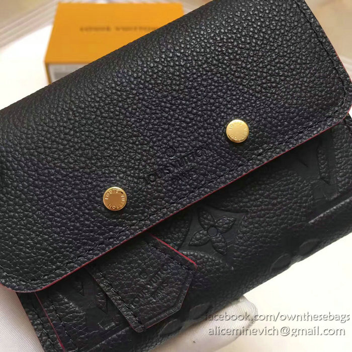 Louis Vuitton Monogram Empreinte Pont-neuf Compact Wallet Black M62184