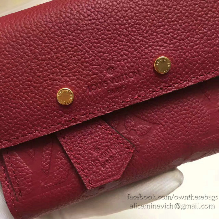 Louis Vuitton Monogram Empreinte Pont-neuf Compact Wallet Red M62184