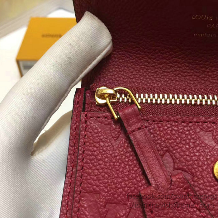 Louis Vuitton Monogram Empreinte Pont-neuf Compact Wallet Red M62184