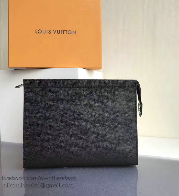 Louis Vuitton Taiga leather Pochette Voyage MM Black M30677