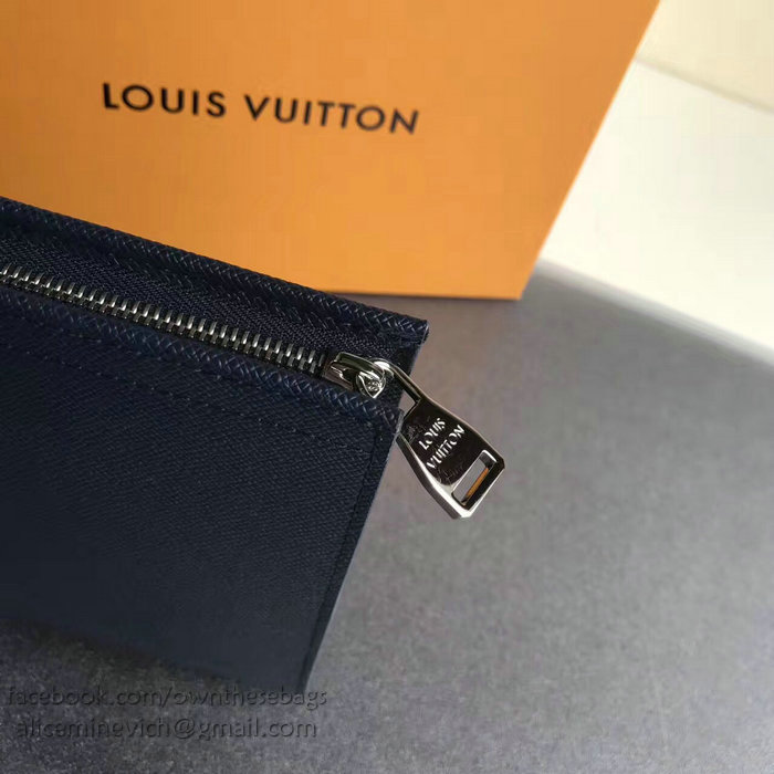 Louis Vuitton Taiga leather Pochette Voyage MM Indigo M30677