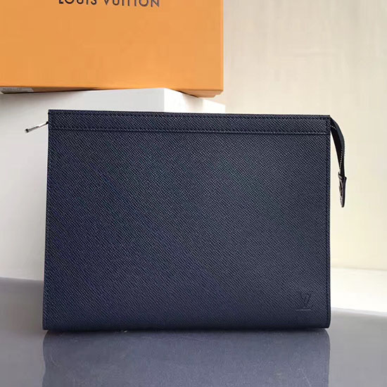 Louis Vuitton Taiga leather Pochette Voyage MM Indigo M30677