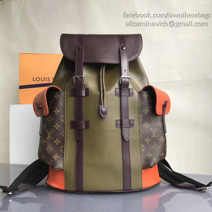 Louis Vuitton Canvas and Epi Christopher PM Green M41709