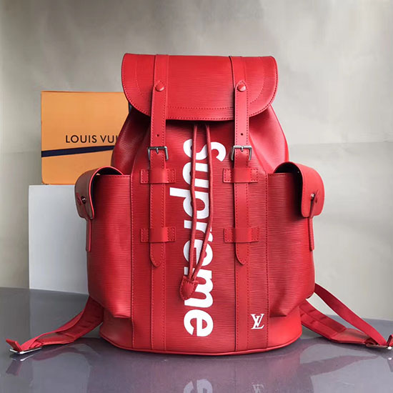 Supreme Red Backpack Louis Vuitton
