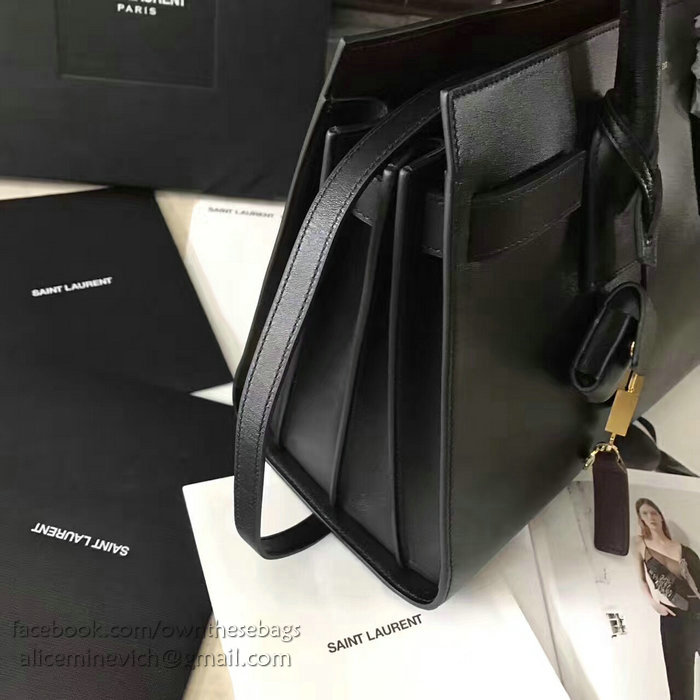 Saint Laurent Sac De Jour Souple Bag Black with Brown interior 378299