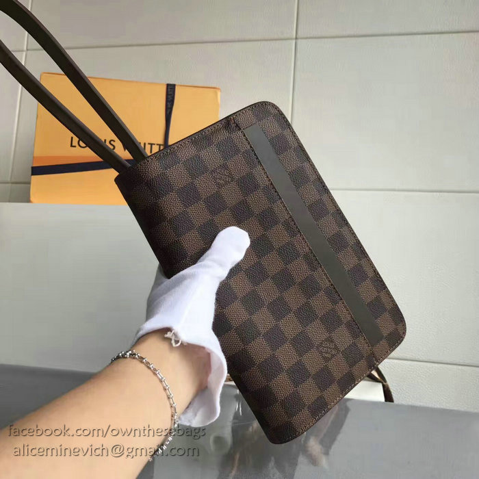 Louis Vuitton Damier Ebene Canvas Clutch Bag N51993
