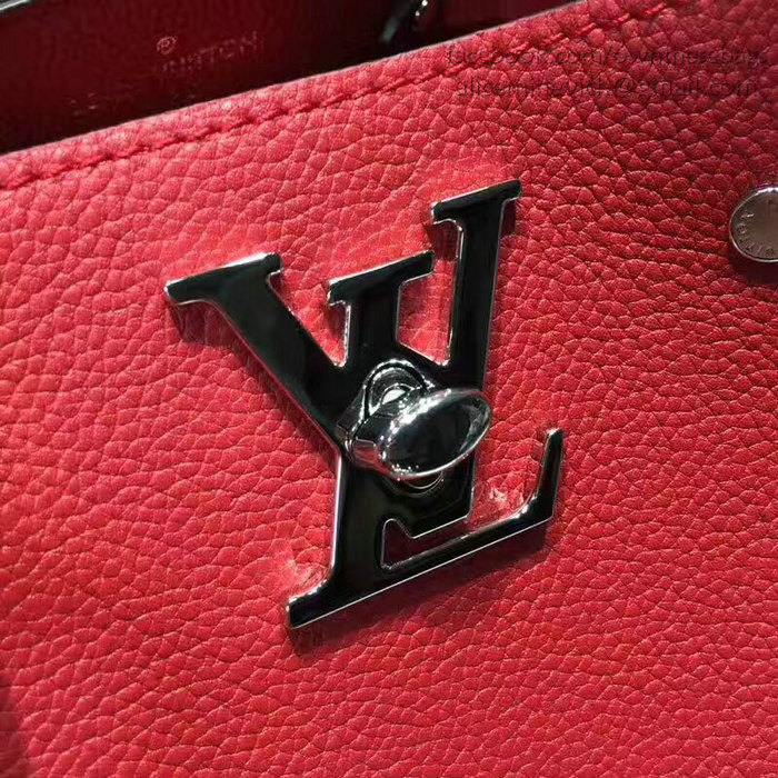 Louis Vuitton Soft Calfskin Lockme Bucket Red M54677