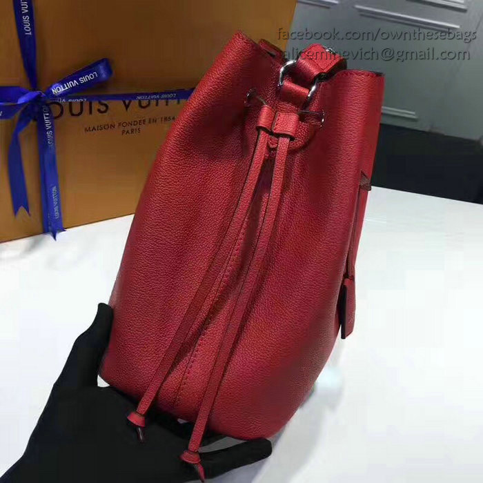 Louis Vuitton Soft Calfskin Lockme Bucket Red M54677