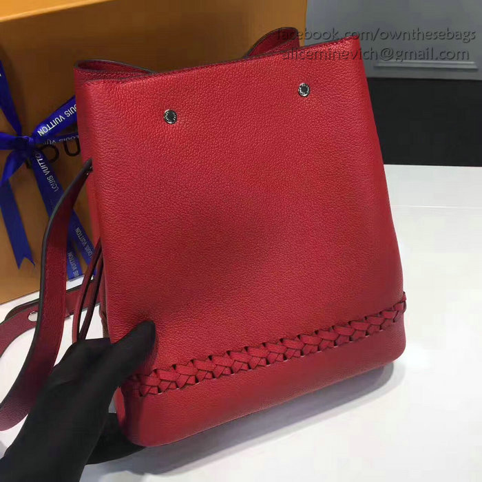 Louis Vuitton Soft calfskin Lockme Bucket Red M54681