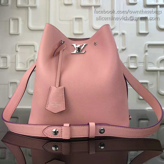 Louis Vuitton Soft Calfskin Lockme Bucket Pink M54677