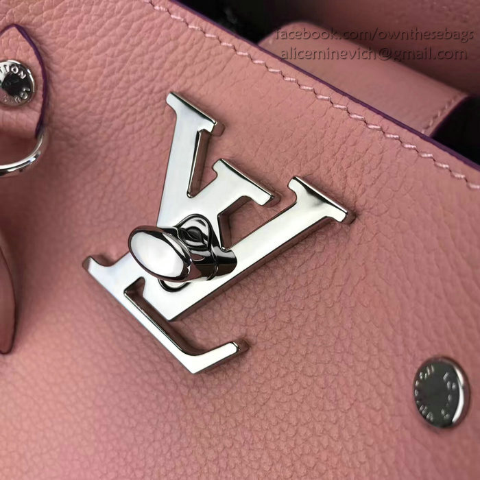 Louis Vuitton Soft calfskin Lockme Bucket Pink M54681