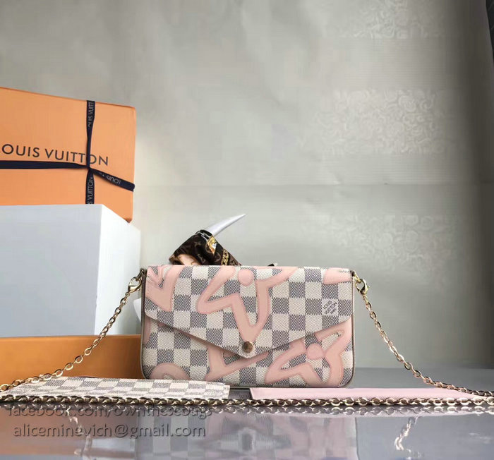 Louis Vuitton Damier Azur Canvas Felicie Chain Wallet M63106