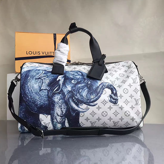 Louis Vuitton Elephant Keepall Bandouliere 45 White M54129