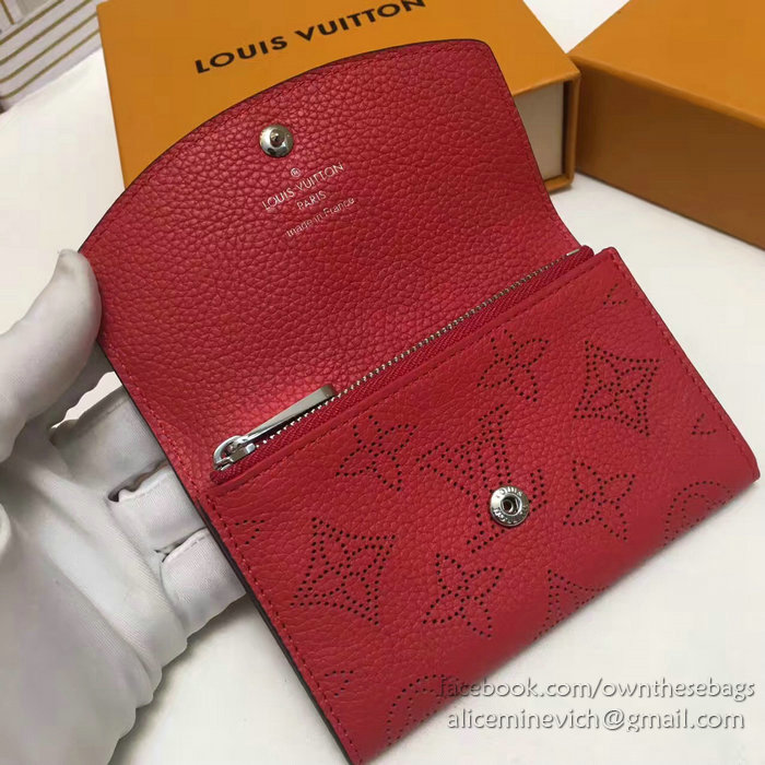 Louis Vuitton Mahina Leather Coin Purse Red M64050