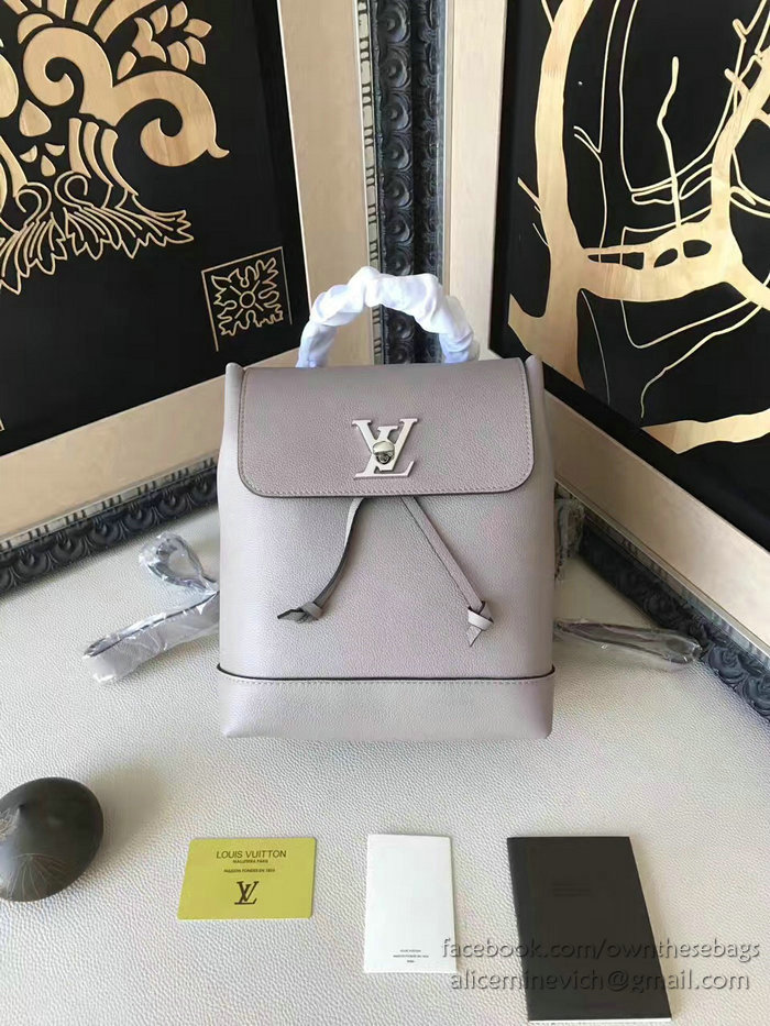 Louis Vuitton Soft Calfskin Lockme Backpack Light Grey M41815