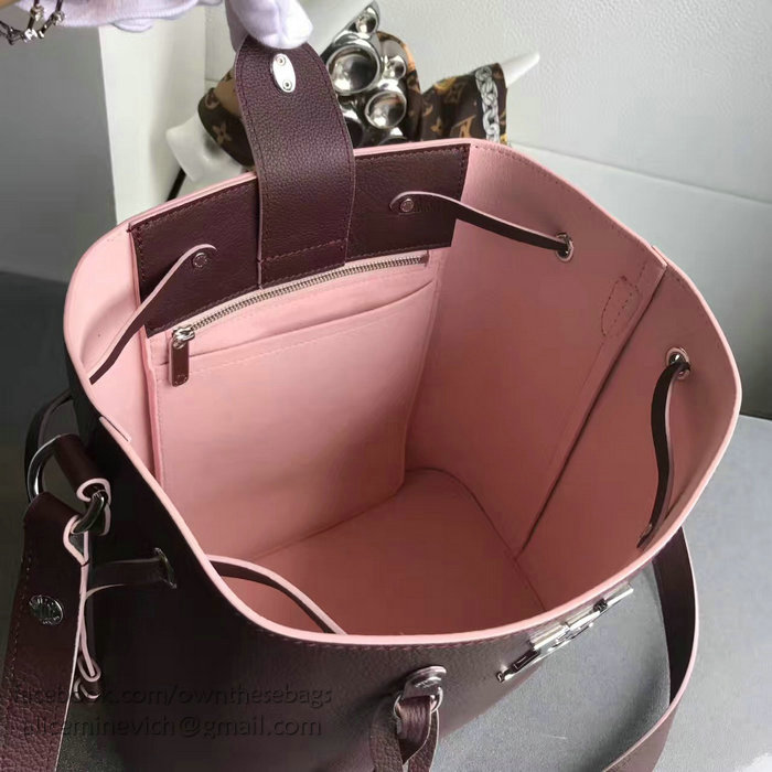 Louis Vuitton Soft Calfskin Lockme Bucket Bordeaux M54677