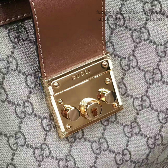 Gucci Padlock GG Supreme Canvas Shoulder Bag Brown 479197