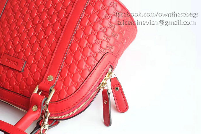 Gucci Signature Leather Top Handle Bag Red 449654
