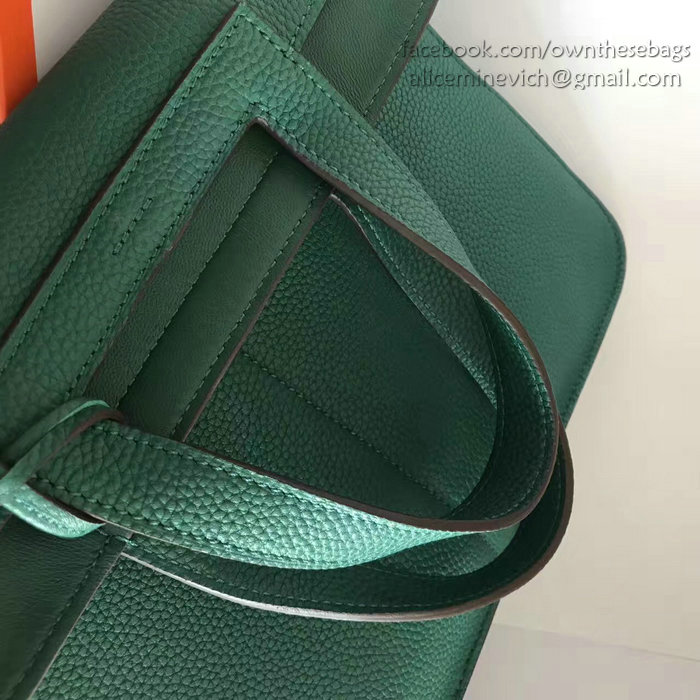Hermes Halzan 31 Bag in Green Taurillon Clemence Leather H070428
