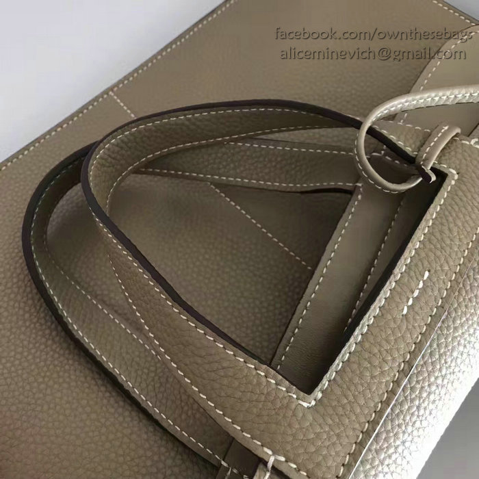 Hermes Halzan 31 Bag in Grey Taurillon Clemence Leather H070428