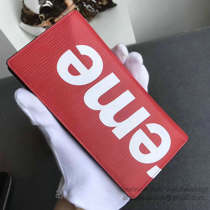 Louis Vuitton Epi Leather Supreme X Brazza Wallet Red M60622