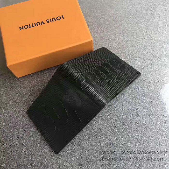 Louis Vuitton Epi Leather Supreme X Multiple Wallet Noir M60662