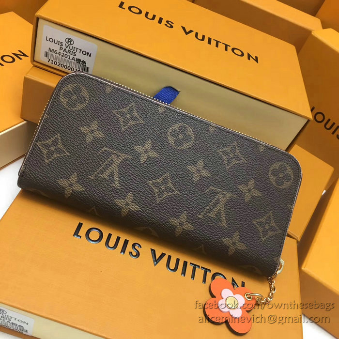 Louis Vuitton Monogram Canvas Clemence Wallet Orange M64201